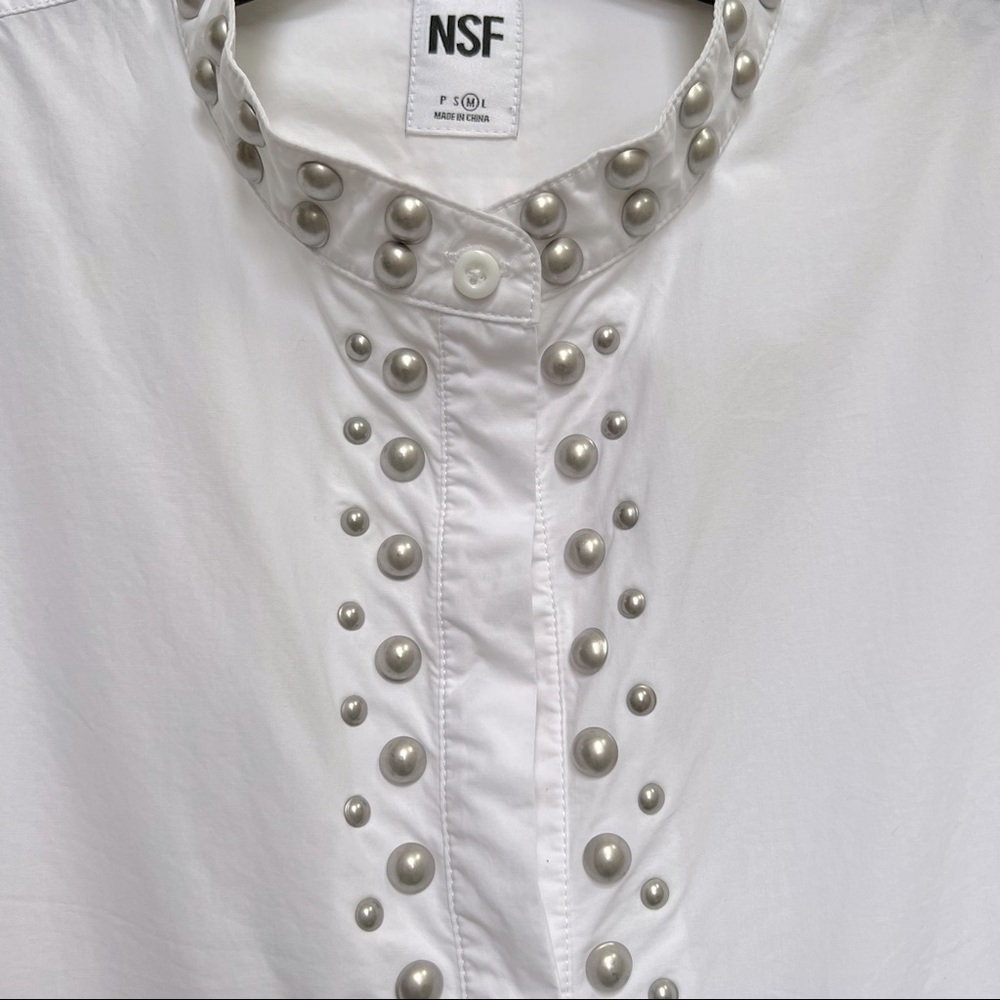 Nsf Studded White Button Down - image 4